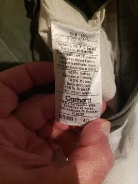 Carhartt Olive Green Cotton Cargo Shorts with Label